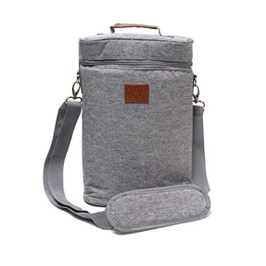 Imagem de Wine Bag Para 2 Garrafas de Vinho Termica Wine & Cia Cinza