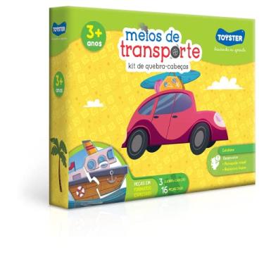 Imagem de Meios de Transporte - Kit de Quebra-cabeças (3 quebra-cabeças de 16 peças) - Educativo - Toyster Brinquedos