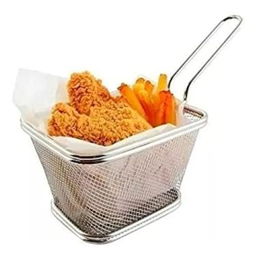 Imagem de 4 Mini Cesto Em Inox Para Servir Batata Frita Porções Frango
