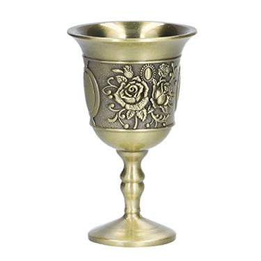 Imagem de Cálice de cálice, copo de licor de vinho vintage cálice dourado de latão taça de vinho taça de metal para bar