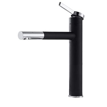 Imagem de Torneiras para banheiro Lavatório Misturador Pia Torneira alta Gourmet Torneiras para lavatório Torneira de água Quente Fria 360 Torneiras Crane Latão Preto,b