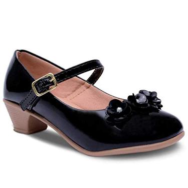 Imagem de Sapato Salto Infantil Boneca Flor 38 (33, Preto)