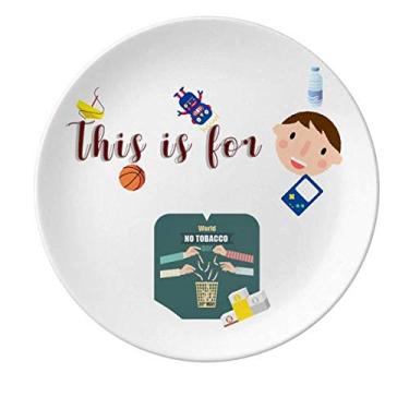 Imagem de Logo Throw Away The Cigarro Placa de Porcelana Jantar Redondo Prato Masculino