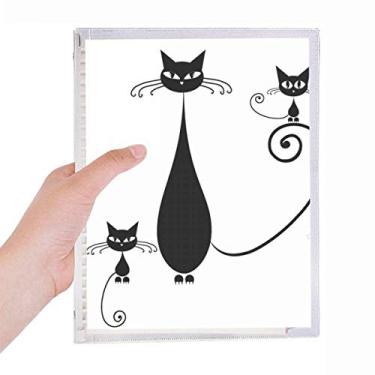 Imagem de Caderno de desenho de animal de Halloween família gato preto folha solta diário recarregável papelaria