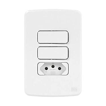 Imagem de Conjunto Interruptor Duplo Simples + Tomada 10A 4X2 Composé Branco - Weg