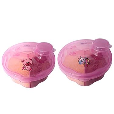 Imagem de Sonne Kit C/2 Porta Leite Em Pó Com 3 Divisórias Urso/Unicornio Menina Rosa Pacote De 2