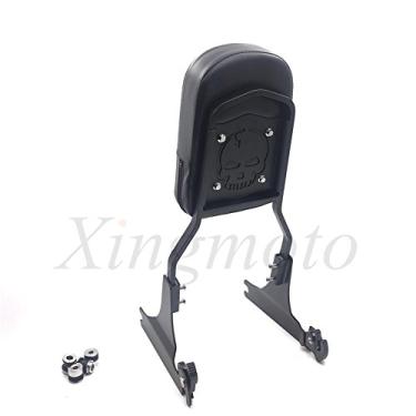 Imagem de NBX- Preto fosco destacável Encosto Sissy Bar Skull para compatível com Harley 05-later FLST FLSTSC