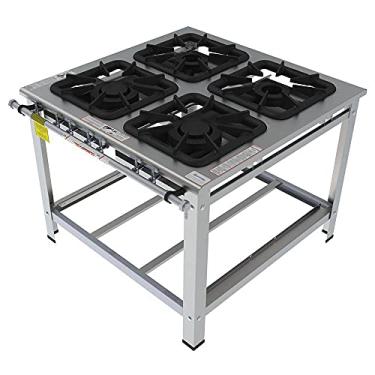 Imagem de Fogão Industrial Inox Gastromaq 4 Bocas Mistas Encosto Fgi404em