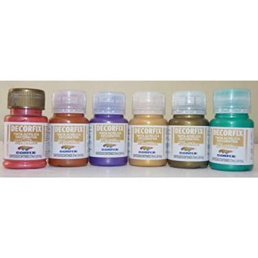 Imagem de Tinta Acrilica Metalica Decorfix Ouro Velho 37ml , 06 Unidades Corfix