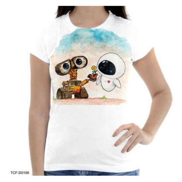 Imagem de Camiseta Baby Look Wall.E Walle Eva Pixar Cinema Desenhos - Estilo Viz