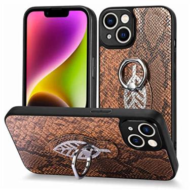 Imagem de Para Samsung Galaxy S23 Ultra S22 Plus S21 S20 FE S10 S10E S9 S8 Note 20 Ring Holder Phone Case Capa de couro magnética, marrom, para Samsung S10