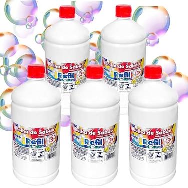 Imagem de Garrafa Bolas de Sabão Refil 5 Litros Líquido para Brinquedos Lançadores de Bolhas