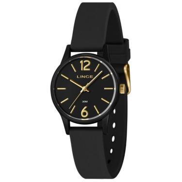 Imagem de Relógio Lince Feminino Preto Pequeno Pulseira Silicone