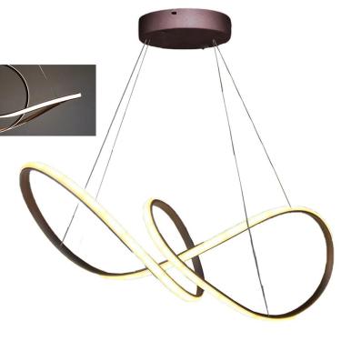 Imagem de Lustre Arco Infinito Luminaria Aneis 3 em 1 Led 49W Pendente Quarto Sala de Jantar Rece...