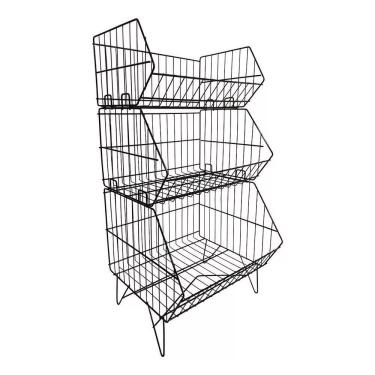 Imagem de Cesto Triplo Aramado Expositor Para Lojas Container 3 Cestos