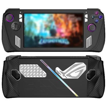 Imagem de Capa de silicone para console de jogos, capa de silicone macio à prova de poeira, compatível com o console de jogos portátil para ASUSS ROG Ally, acessório de capa de pele de proteção. (preto)