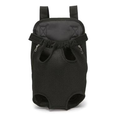 Imagem de Mochila Canguru Pet Para Carregar Cães Caes Cachorro Gato Saco Bolsa Transportar Pets Passeio Moto (Preta, M)
