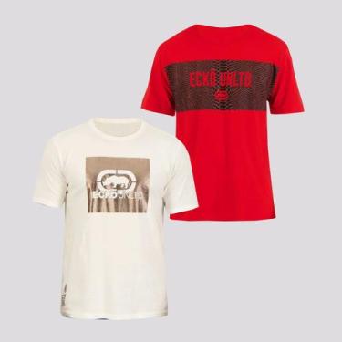 Imagem de Kit De 2 Camisetas Ecko Special Vermelha E Branca