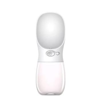 Imagem de Garrafa Bebedouro Pet Portátil Automático para Agua 350ml para Cães e Gatos Com Escova Lava Pelo Pet (Branco)