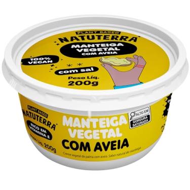 Imagem de Manteiga Vegana de Aveia Natuterra 200g. Sem lactose, livre de nuts, plant-based. Cremosa, ideal para espalhar, refogar e cozinhar. Textura perfeita e saborosa.