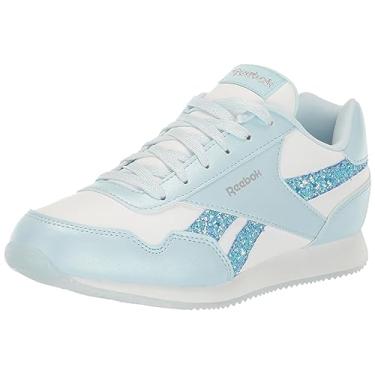 Imagem de Reebok Tênis unissex infantil Royal Classic Jogger 3.0, Azul vidro/branco/lilás lúcido, 18