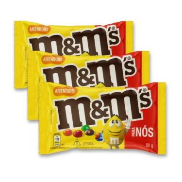 Imagem de M&Ms Amendoim E Chocolate Mars Kit 3 Unidades De 80G