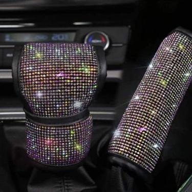 Imagem de Capa de engrenagem automotiva Eing Bling Bling, capa de proteção para carro com cristal lustroso, protetor de engrenagem, diamante, acessórios de decoração de carro para mulhereseing U22-TZCZPDSS2pcs