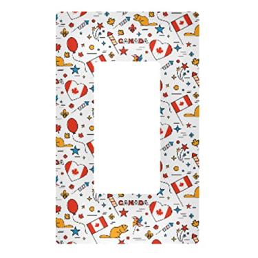 Imagem de Celebrate Holiday Canada Day Beavers Elements Decorative Single Rocker/Decor Light Switch Cover Electrical Wall Plate Cute Switch Plate for Bedroom Bathroom Room Home Decor 1 Gang Face Plate 11,7 cm x