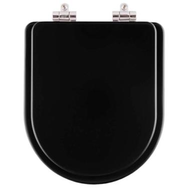 Imagem de Assento Sanitário Poliester Soft Close Carrara Preto Fosco para vaso Deca