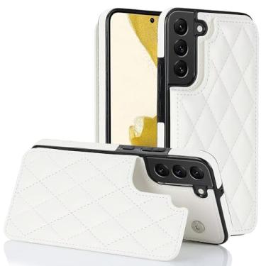 Imagem de Capa carteira para Samsung Galaxy S23, carteira de couro premium flip com Slots para cartão,magnético à prova de choque prova de quedas senhoras Capa para Galaxy S23 6.1 polegadas,Branco