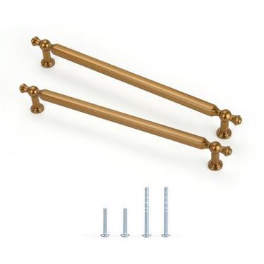 Imagem de Satanga Puxadores de Armário Cozinha Champanhe Escuro Bronze Moderno - 4 Ferragens Decorativas - Rústicos para Gaveta e Armário Antigo - Móveis de 7,5 Polegadas