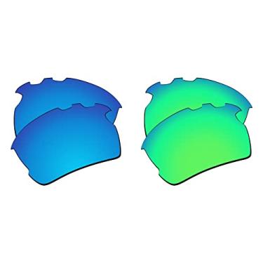 Imagem de EZReplace Lentes de reposição para óculos de sol Oakley Flak 2.0 XL ventilados OO9188 (lentes polarizadas) - Serve para armação ventilada Oakley Flak 2.0 XL (azul gelo + verde primavera)