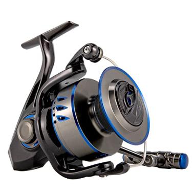 Imagem de Dr.Fish Molinete giratório de água salgada Poleax, à prova d'água IPX6, carretel pronto para tranças, fibra de carbono selada arrasta máximo 25 kg, teste de pulverização de sal 168 horas, rolamentos de esferas de aço inoxidável 7+1 Deep Sea 57000