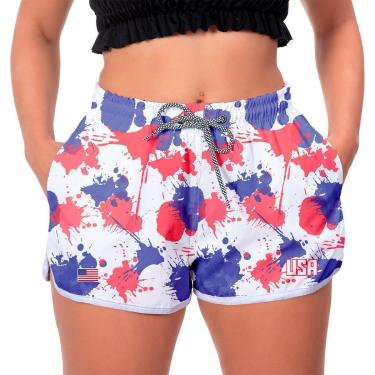 Imagem de Short Colorido Cup USA Feminino Macio Estampado Praia-Feminino