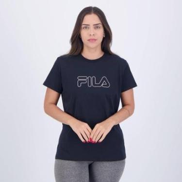 Imagem de Camiseta Fila Basic Outline Feminina Preta-Feminino