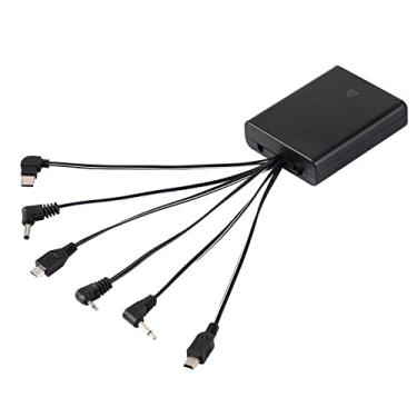 Imagem de HOMEYUER Caixa de fonte de alimentação externa com seis conectores tipo e interruptor liga/desliga para vários equipamentos DC, como alguns tipos de cofre, trava de armário eletrônico, brinquedos,