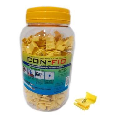 Imagem de Pote Com 250 Conector Derivação Emenda Fios Amarelo 4 A 6Mm