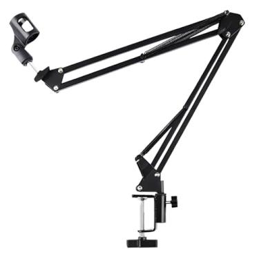 Imagem de Suporte para Microfone de Mesa Ajustável e Flexível Braço Articulado Pedestal Condensador ideal para Podcast Live Gravação Streamer Cantor