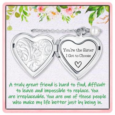 Imagem de OLLaili Presentes de amigos para mulheres, medalhão com mensagem oculta, presentes de aniversário e Natal para melhores amigas, presentes de amizade, Aço inoxidável, Sem Pedra Preciosa