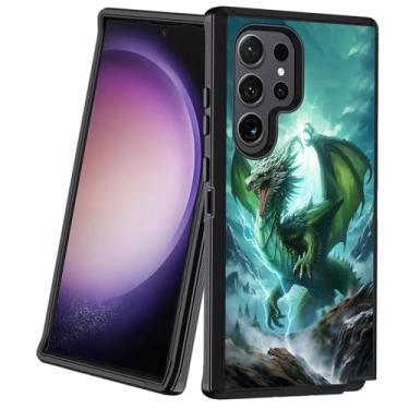 Imagem de BXIKEOPIU Capa para Samsung Galaxy S24 Ultra, resistente, 3 camadas, à prova de choque, à prova de poeira/queda, capa protetora robusta para Samsung Galaxy S24 Ultra 5G (6,8 polegadas, 2024), dragão