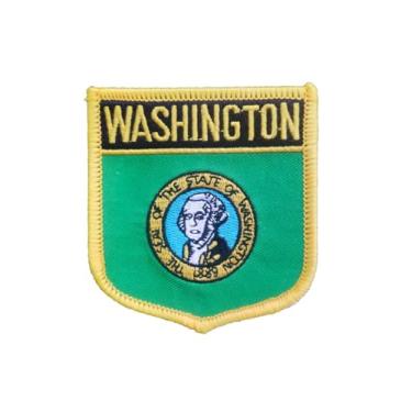 Imagem de Ruoming 1 PÇ Patch de bandeira de Washington bordado a ferro ou costurado, tático, militar, bandeira do estado nacional (Washington)