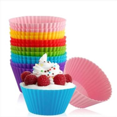 Imagem de Forminhas de Silicone para Cupcake - Combo com 12 Peças | Antiaderente, Resistente ao Calor, Ideal para Forno e Airfryer, Reutilizável e Fácil de Limpar