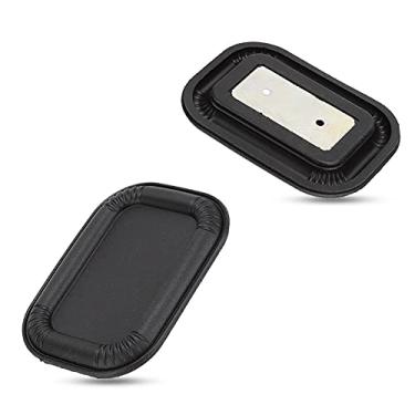 Imagem de Acouto 4 peças placa de alto-falante baixo passiva auxiliar baixo placa vibratória de borracha oval subwoofer passivo (retangular 65 x 45 preto)