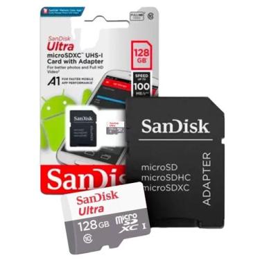 Imagem de Cartão Memória 128GB Sandisk Ultra, Velocidade e Confiança. - Cartão d