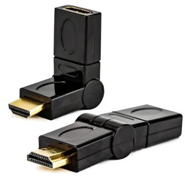 Imagem de Adaptador HDMI Macho x HDMI Fêmea Dobrável em 180 e Rotativo em 360 - 