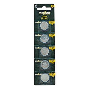 Imagem de Bateria Custom Power Pilha Moeda Lítio CR2032 3V - 5 UN
