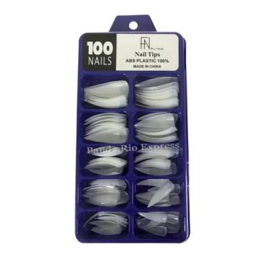 Imagem de Caixa Com 100 Tips Estileto Para Alongamento De Unhas Fan Nails Profis
