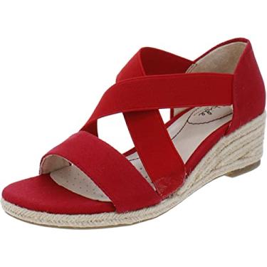 Imagem de LifeStride Sandália anabela feminina Siesta Str Espadrille, Vermelho, 11