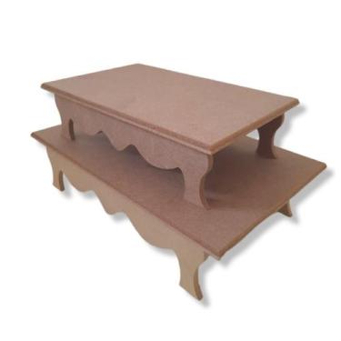 Imagem de Kit 2 Bandeja Mesinha lembrancinha Doce Decoração Mdf Cru - ARTESANATO