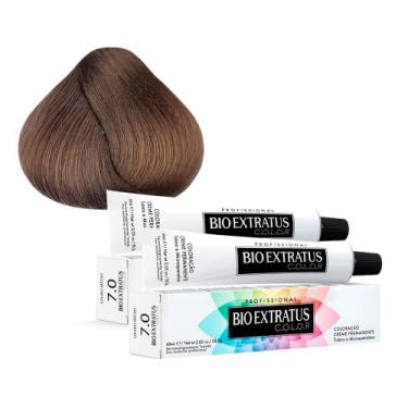 Imagem de Tintura Creme Bio Extratus Color Louro Médio 7.0 60ml  Kit com duas un